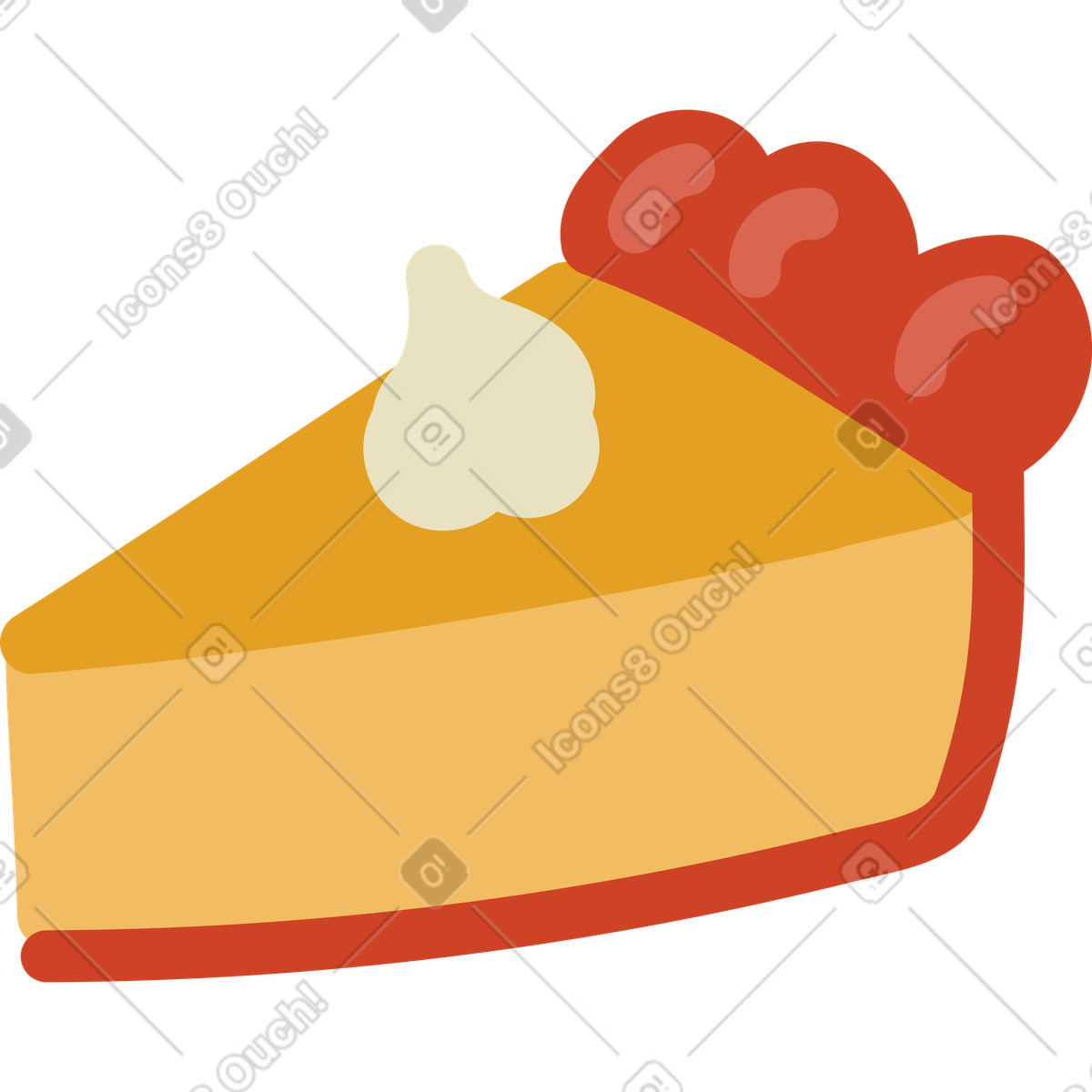 Illustration Part de tarte à la citrouille dans le style Arabica télécharger aux formats PNG, SVG