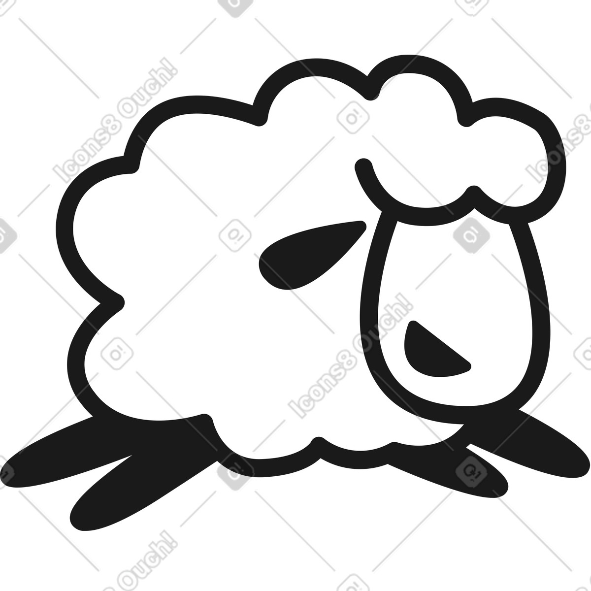 Ilustración Oveja pequeña en estilo Taxi a descargar en PNG y SVG
