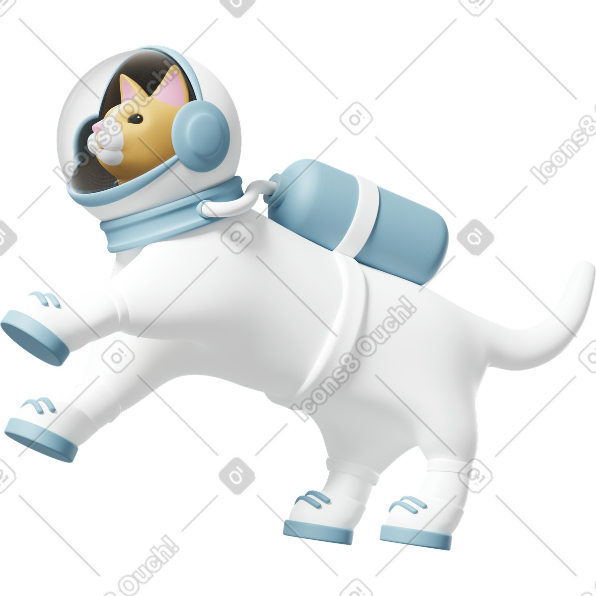 Ilustração de Cat astronaut em no estilo 3D Casual life para baixar em PNG, SVG