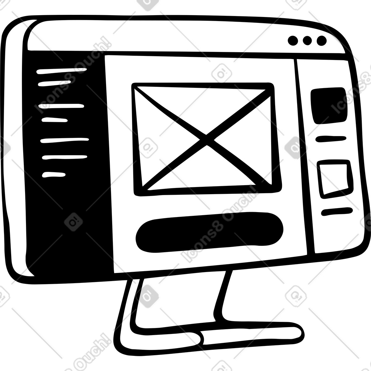 Applicazione di progettazione dell'interfaccia sul computer desktop illustrazione in stile Journal scarica in PNG, SVG