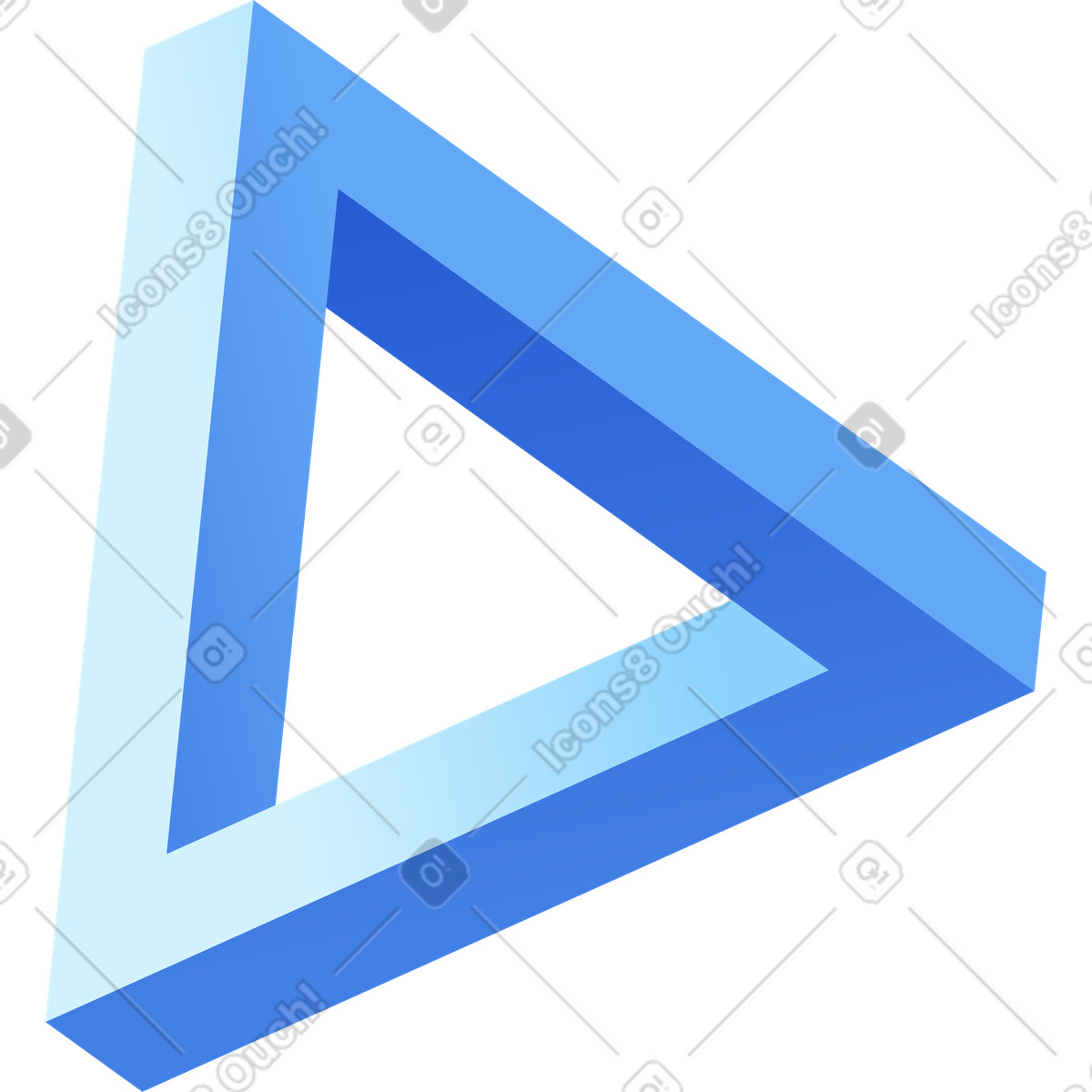 Ilustración Triángulo de penrose en estilo Glossy a descargar en PNG y SVG