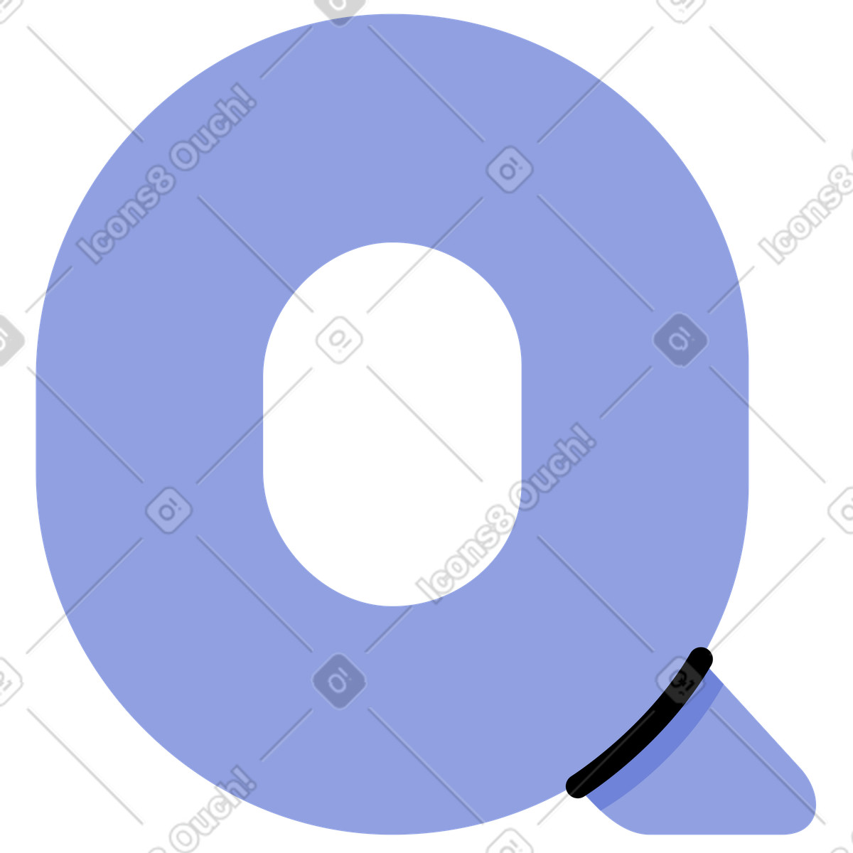 Letter q juicy illustration in style download in PNG, SVG