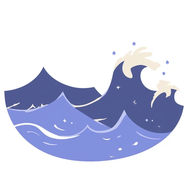 A turbulent sea with waves crashing and water droplets in the air