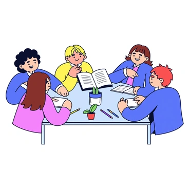 A group of students studying around a table with a textbook opened to a page about the prefrontal cortex