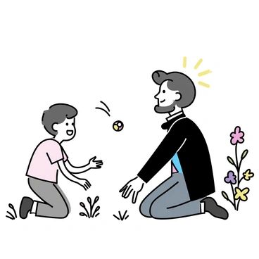 Abraham Lincoln playing with his son Tad in a sunlit garden