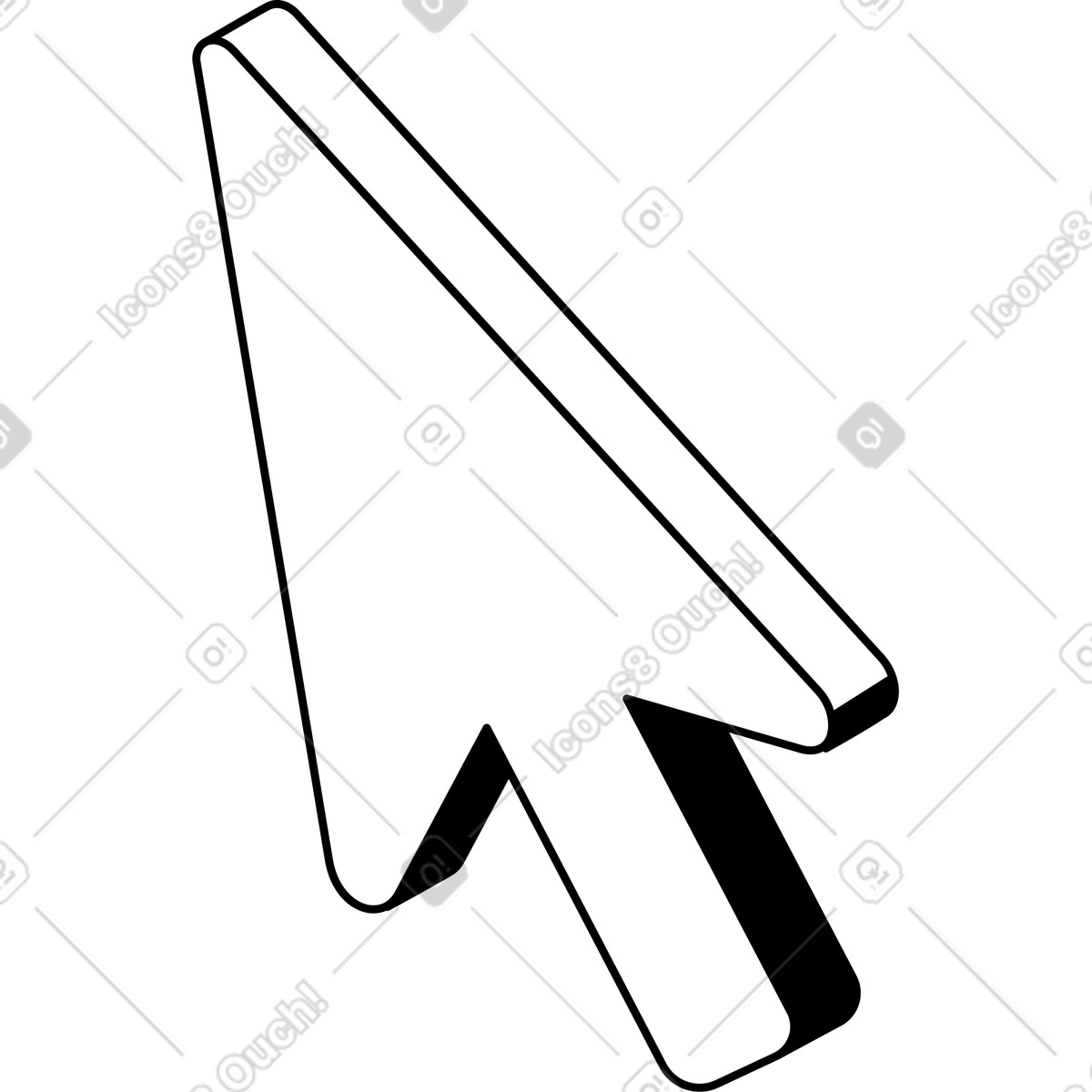 Cursor illustration in Isometric style download in PNG, SVG