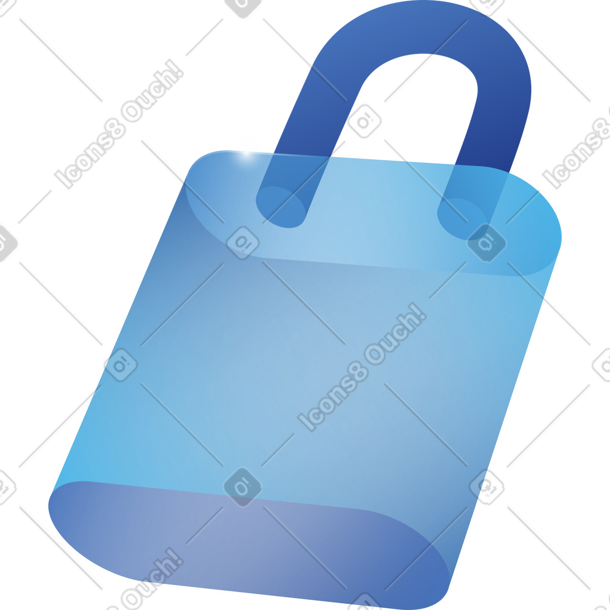 Illustration Glass padlock dans le style Quantum à télécharger aux formats PNG, SVG