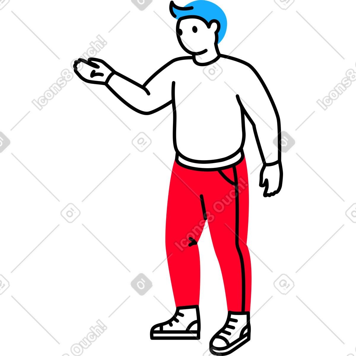 Mann-Illustration im Transistor-Stil als Download in PNG, SVG