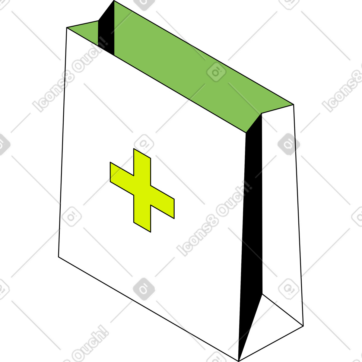 Paper pharmacy bag illustration first aid clipart in PNG, SVG, GIF
