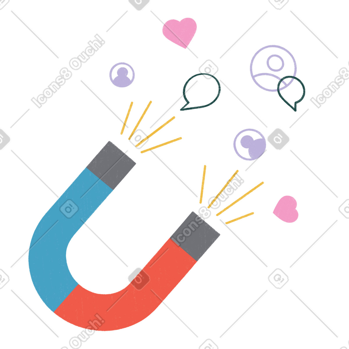 Influencer marketing illustration in Tutti style download in PNG, SVG