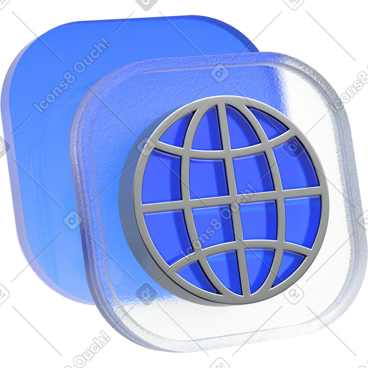 Globe icon illustration in 3D Enterprise style download in PNG, SVG