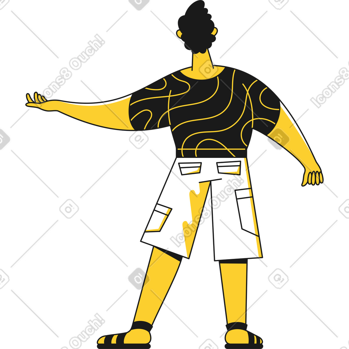下载 Taxi 风格的 那人转过身去 插画，支持 PNG、SVG 格式