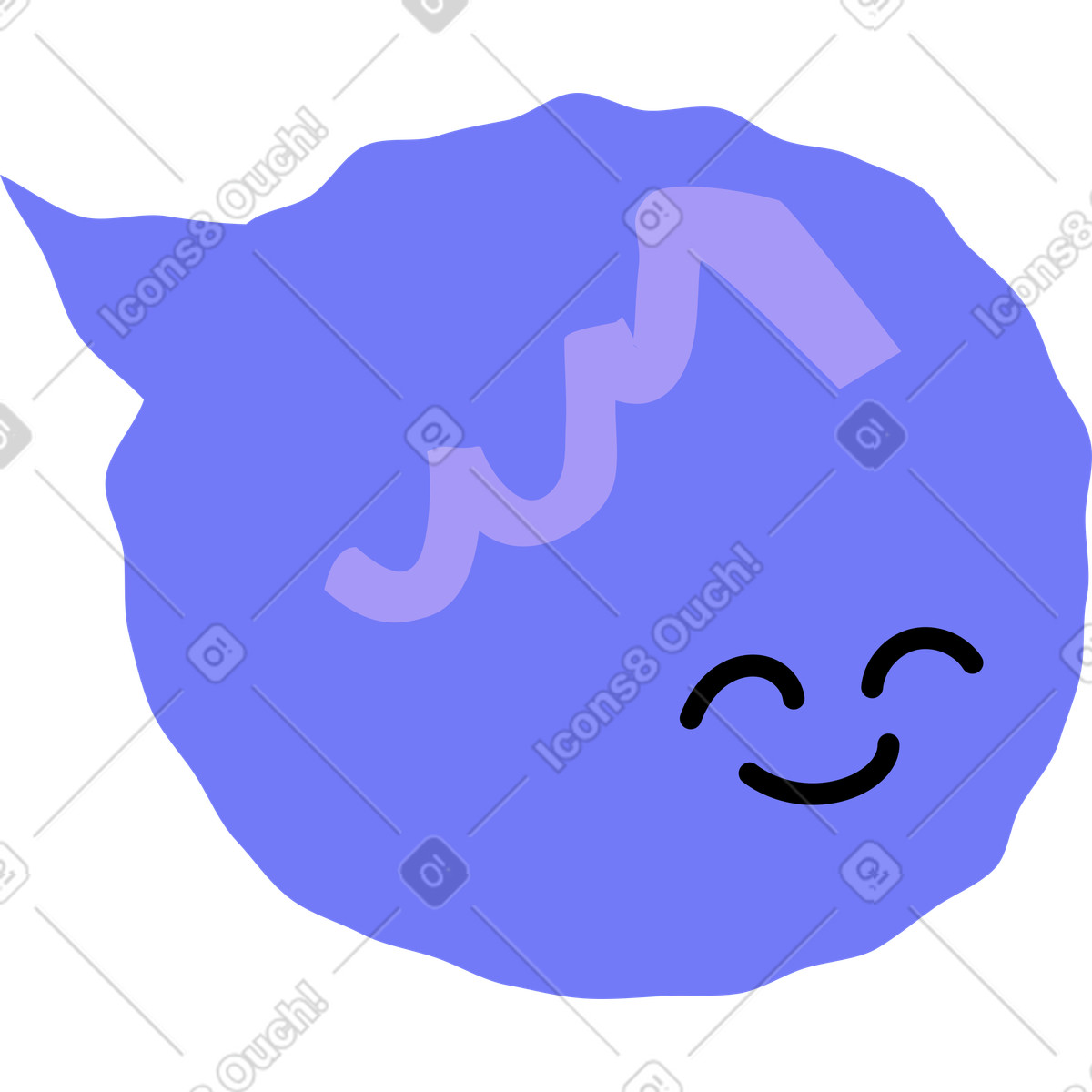 Speech bubble with a face illustration in Giggle style download in PNG, SVG