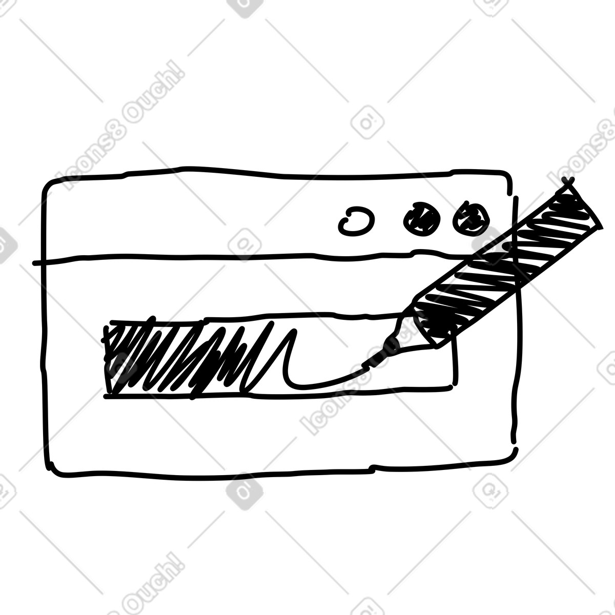 下载 Rough Sketch 风格的 Website loading bar hand drawn with thick marker stroke 插画，支持 PNG、SVG 格式