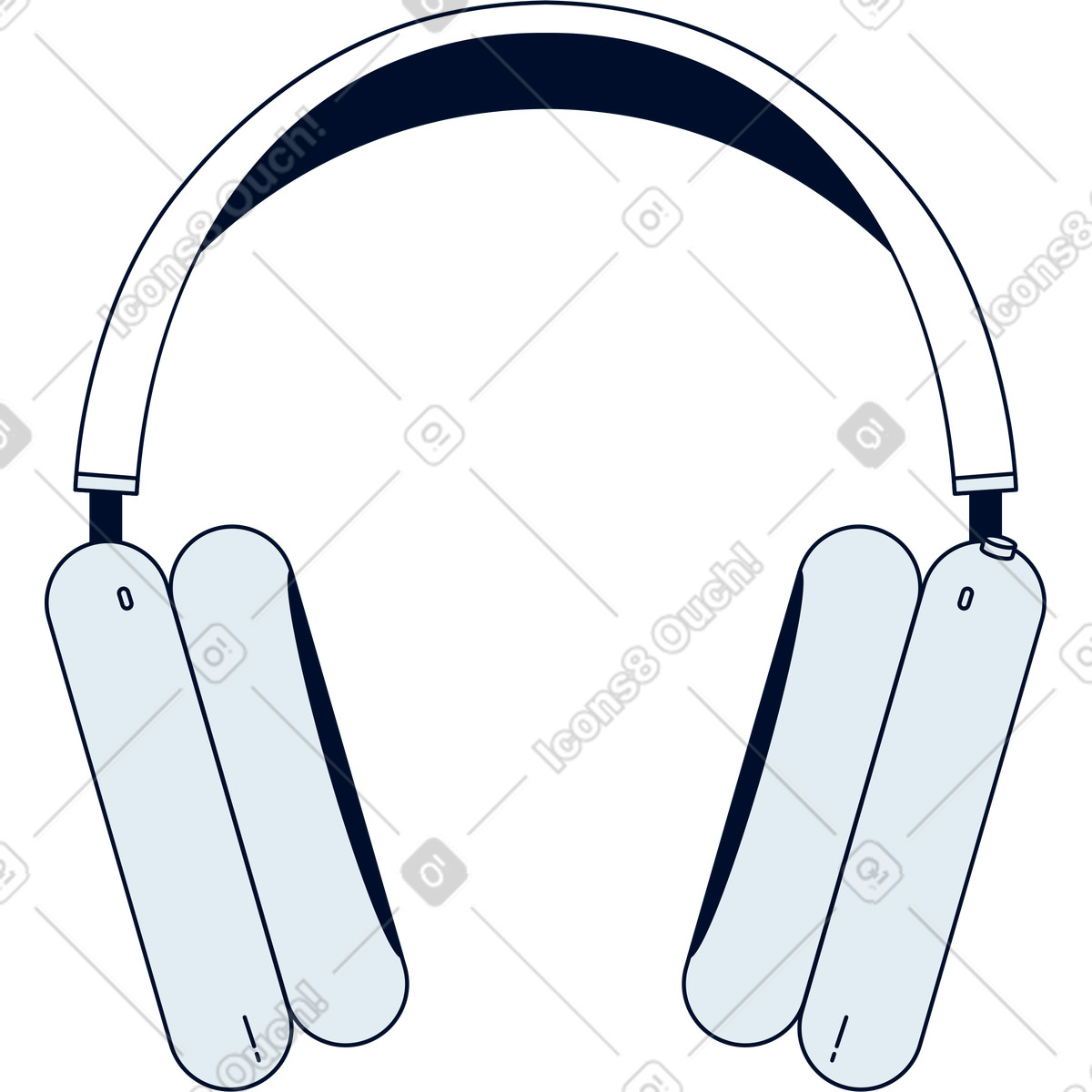 Headphones illustration in Teal style download in PNG, SVG