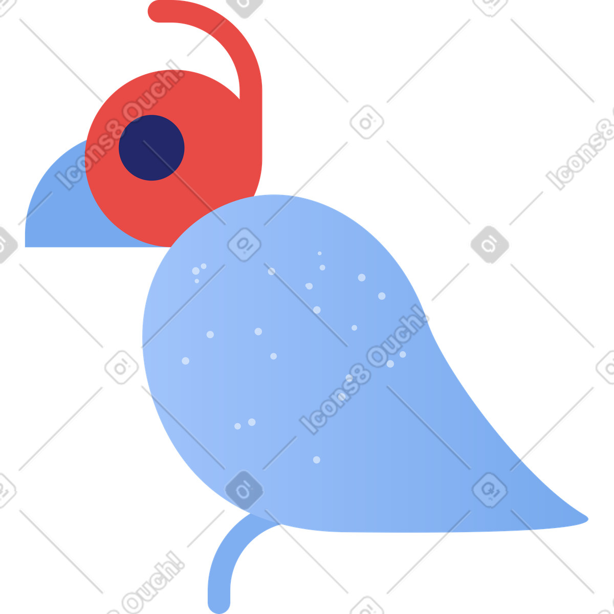 Ilustración Loro en estilo Clip a descargar en PNG y SVG