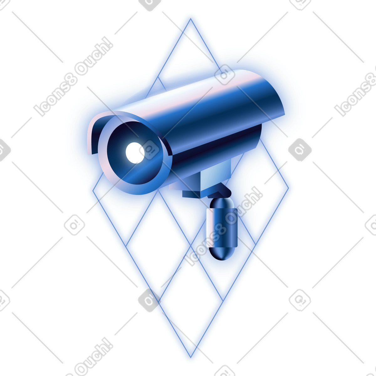 Wall mounted CCTV security camera, video surveillance and privacy protection illustration in Dimension style download in PNG, SVG