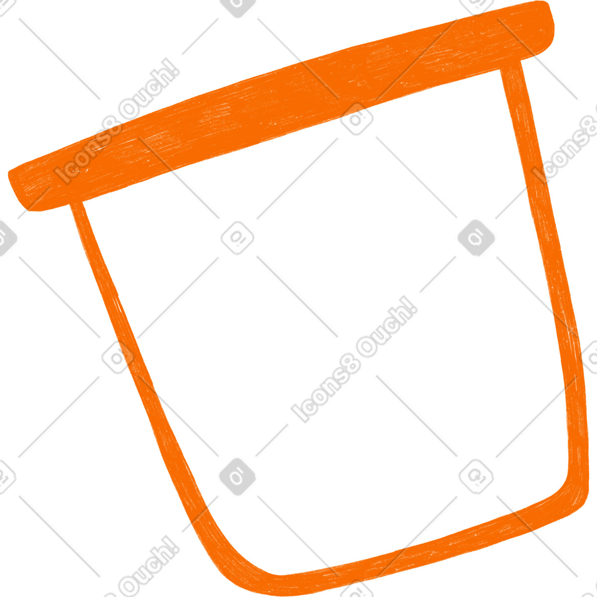 Orange container illustration in Biro style download in PNG, SVG