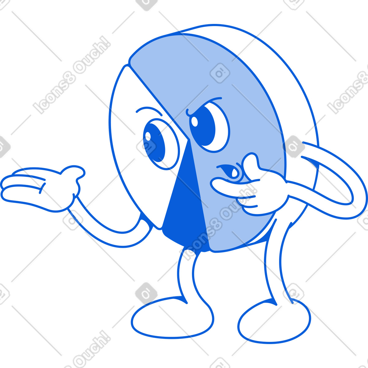 Grafico a torta premuroso illustrazione in stile Handy Line scarica in PNG, SVG