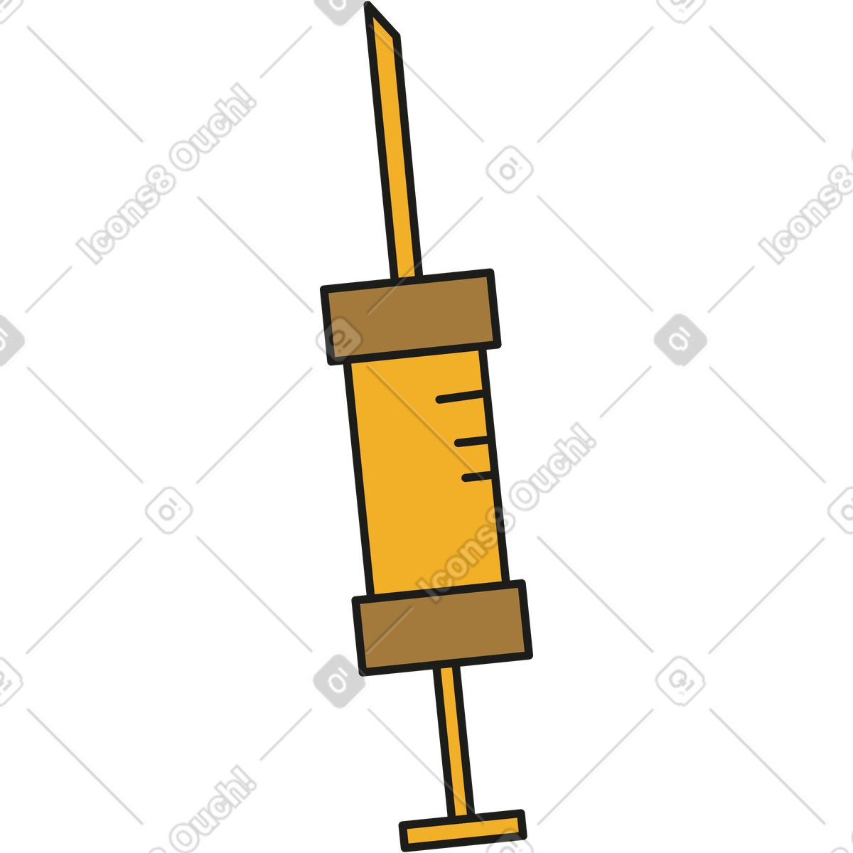 Rubber スタイルの Syringe のアニメーションイラストをGIF、Lottie (JSON)、AEでダウンロード