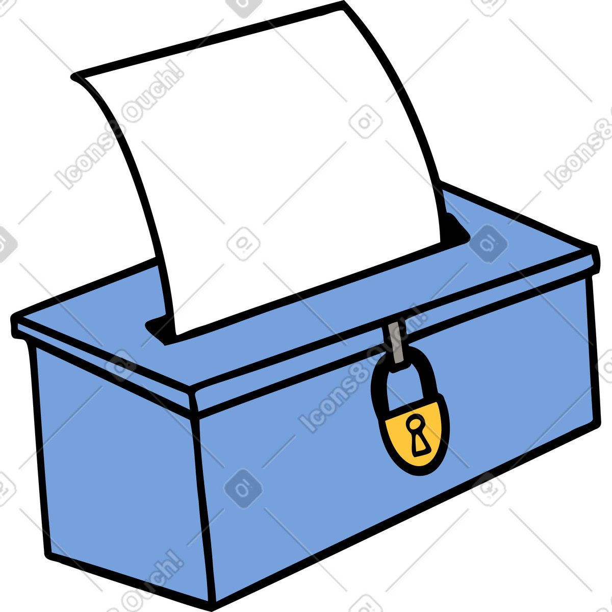 Illustration Box with paper dans le style Comic à télécharger aux formats PNG, SVG