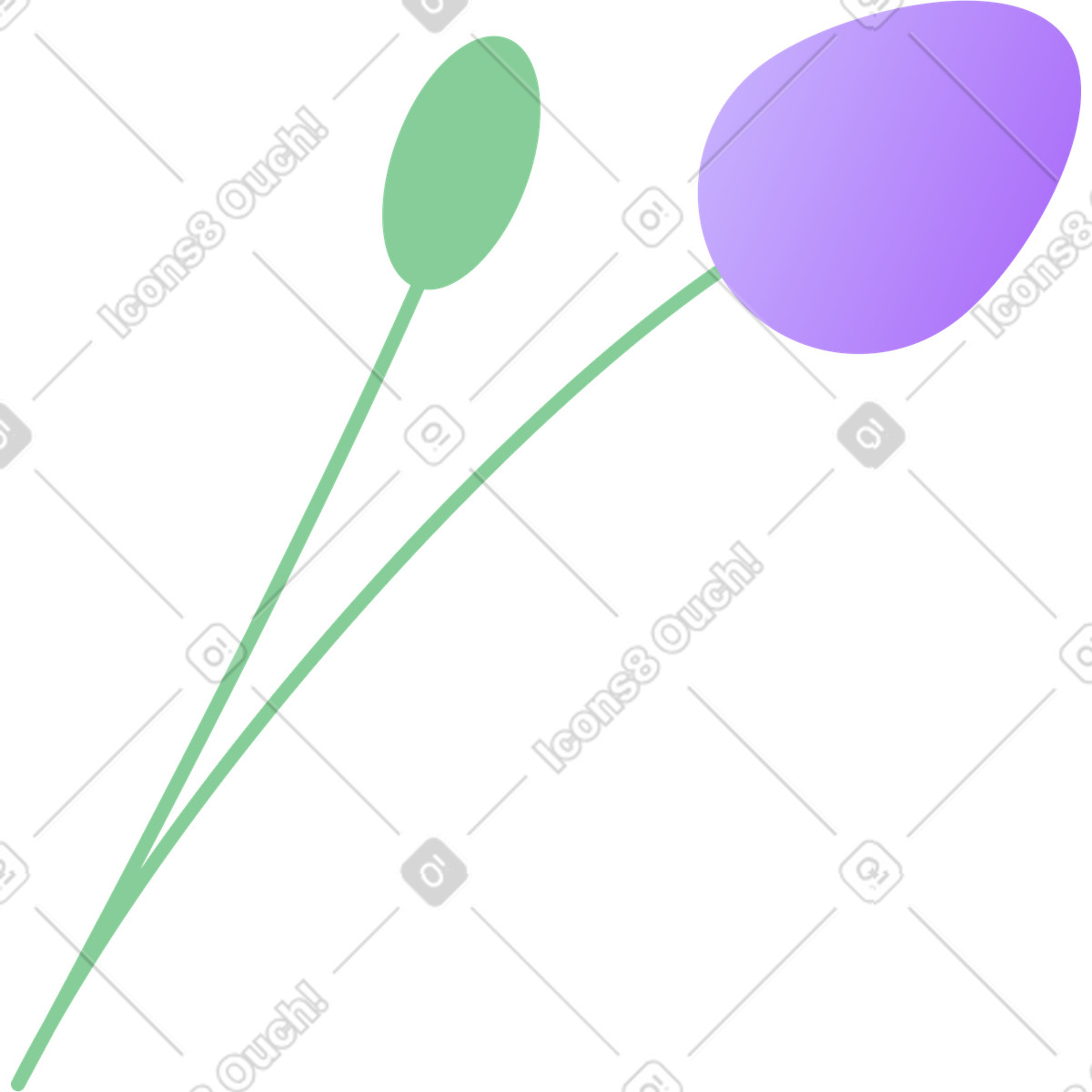 Illustration Bourgeon violet dans le style Florid à télécharger aux formats PNG, SVG