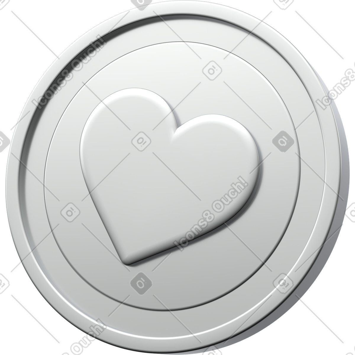 3d-münze mit herz-Illustration im 3D Enterprise-Stil als Download in PNG, SVG