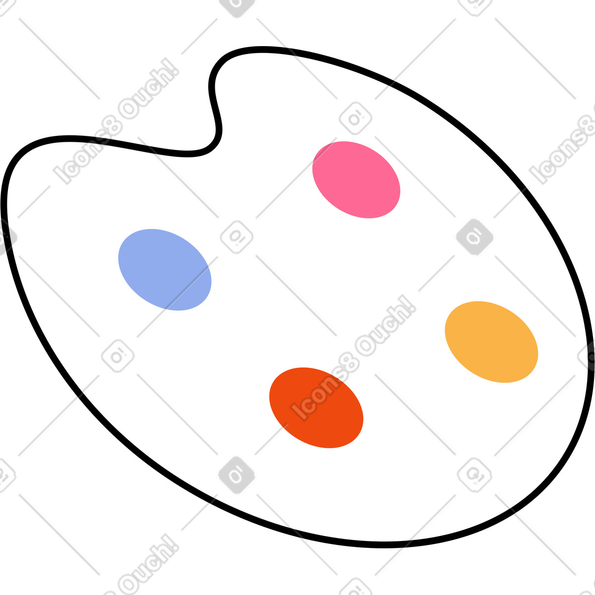 Ilustración Paleta con pintura en estilo Bloom a descargar en PNG y SVG