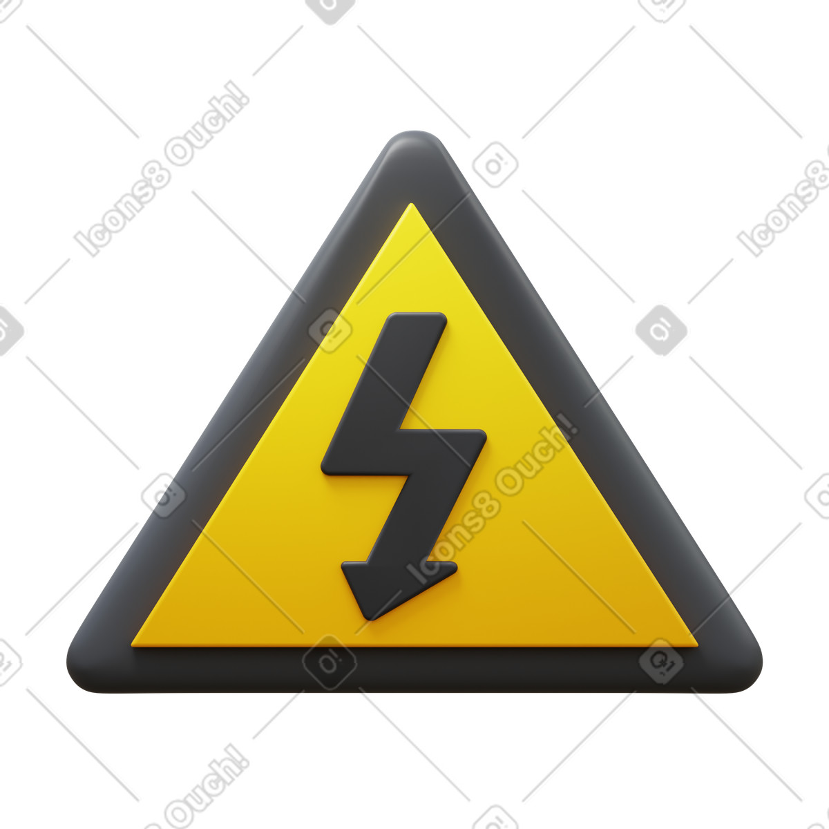 Electricity hazard-Illustration im 3D Fluency-Stil als Download in PNG, SVG