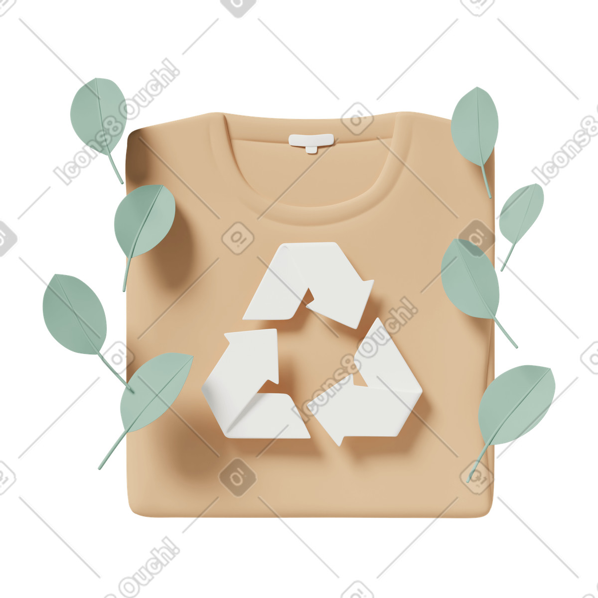 Ecology t-shirt illustration in 3D Casual life style download in PNG, SVG