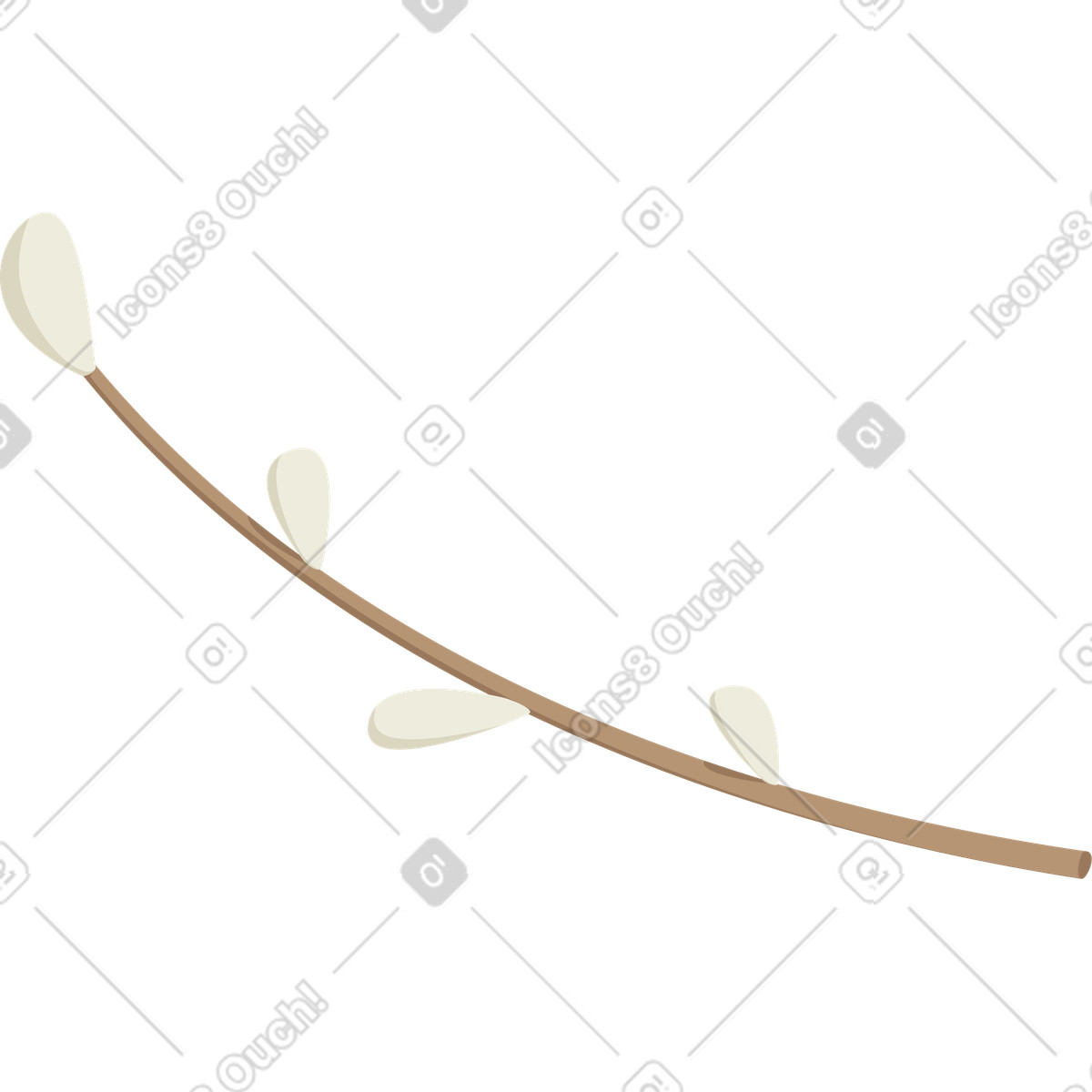 Willow branch illustration in Social style download in PNG, SVG