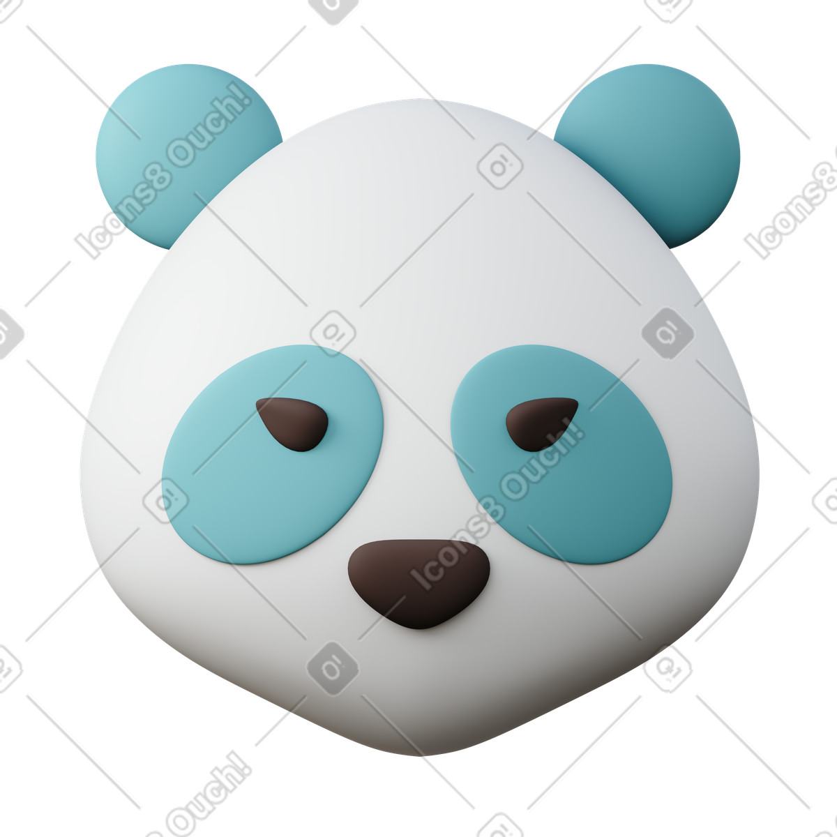 Three Dimensional Panda illustration in 3D Sugary style download in PNG, SVG