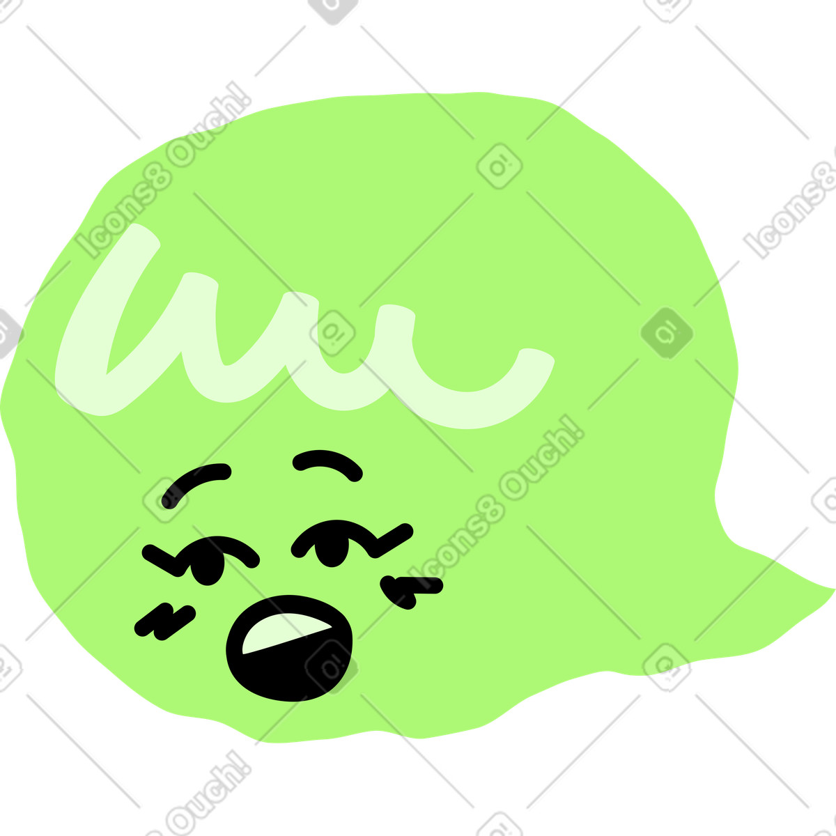 Speech bubble with a face illustration in Giggle style download in PNG, SVG