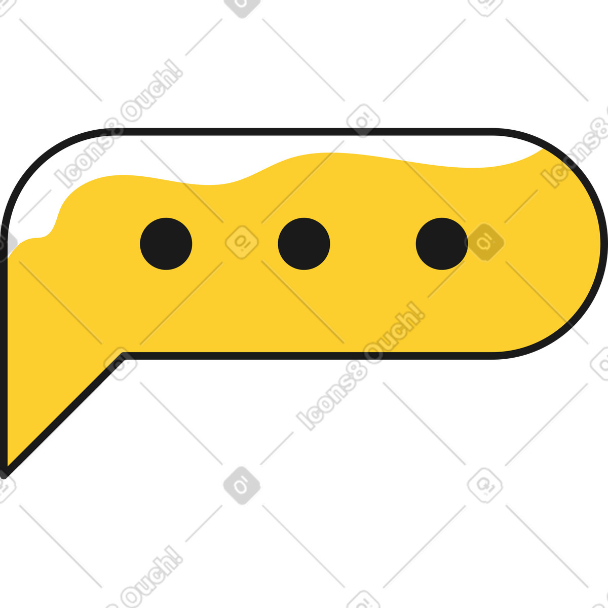 Speech bubble with three dots animated illustration in Taxi style download in GIF, Lottie (JSON), AE
