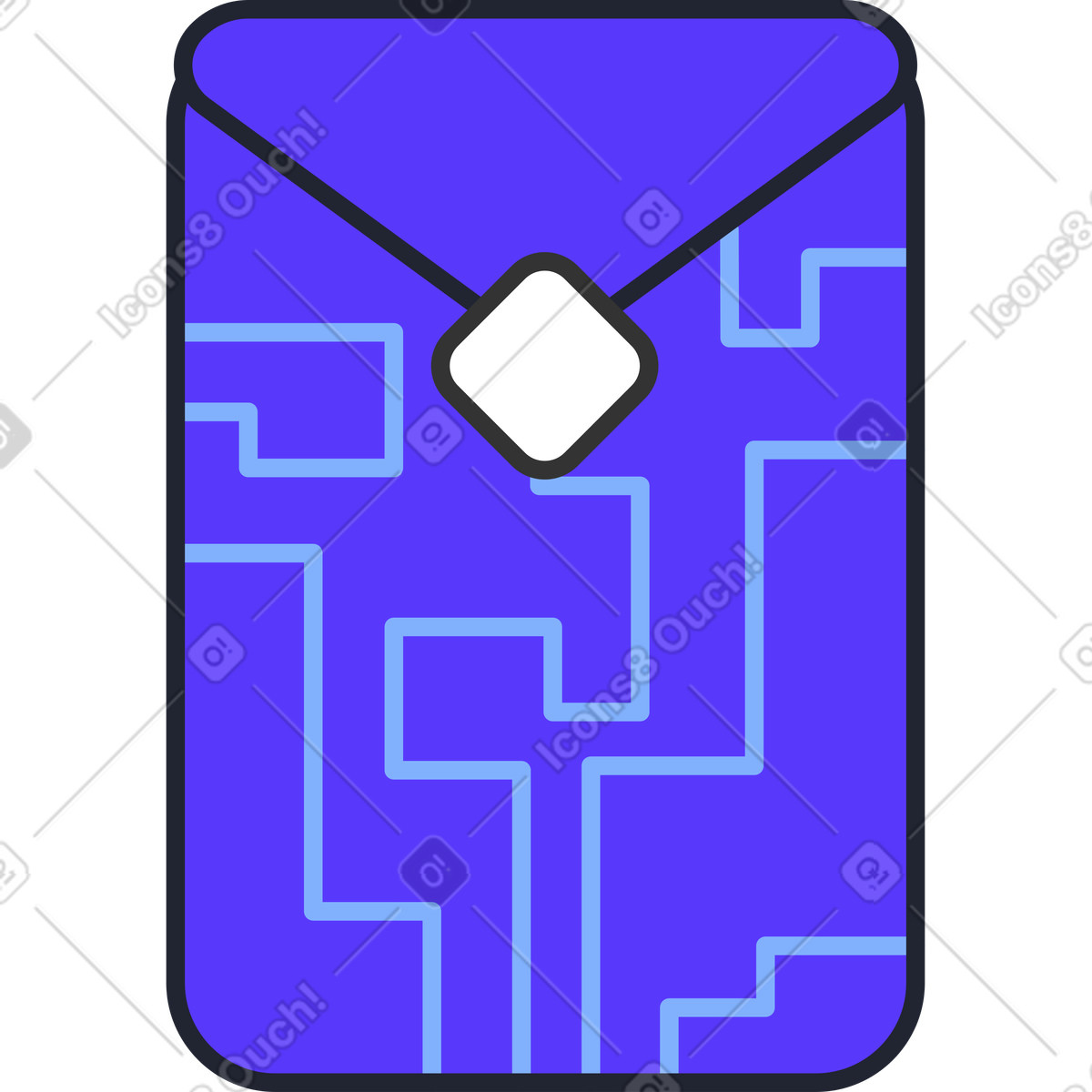 Ilustración Sobre azul en estilo Pablita a descargar en PNG y SVG