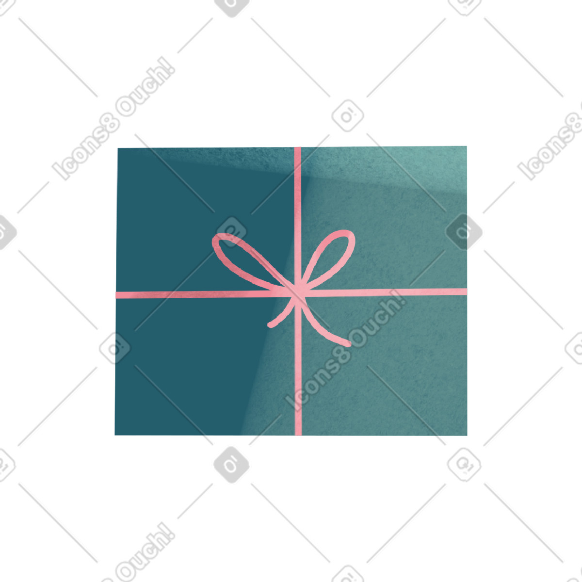 Dark green gift box with ribbon-Illustration im Shine-Stil als Download in PNG, SVG