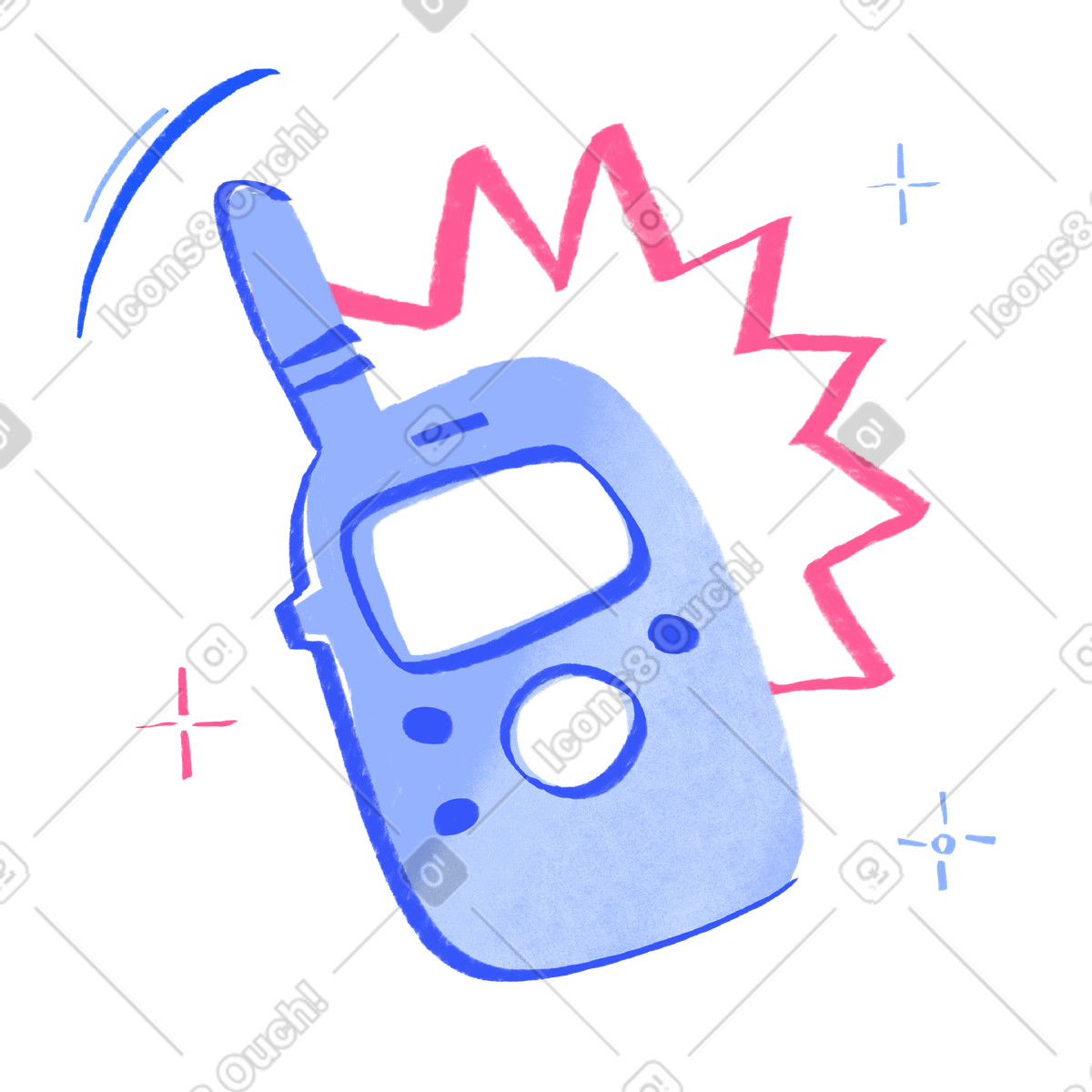 Illustration Police or security guard radio dans le style Quirky à télécharger aux formats PNG, SVG
