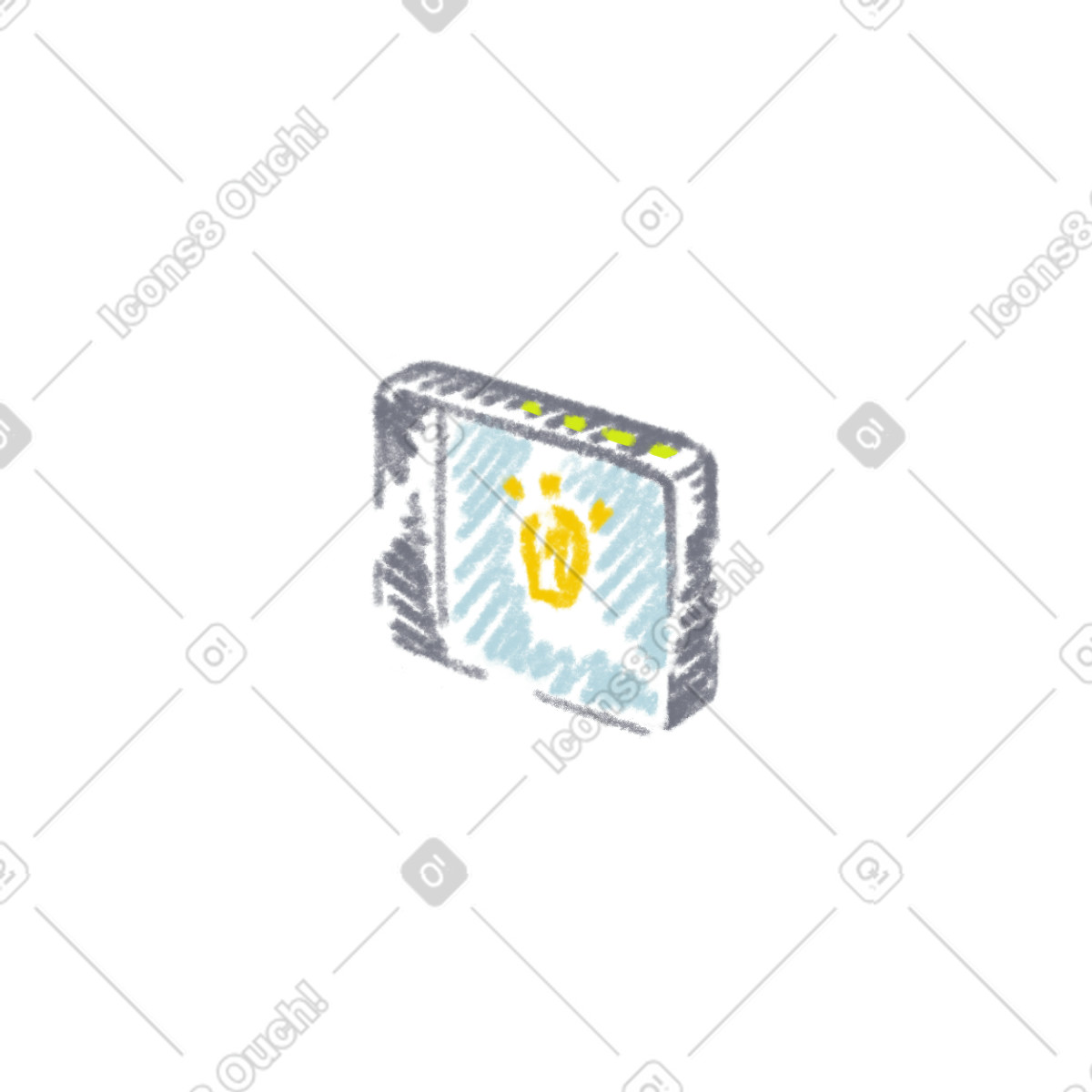 Smart home control unit illustrazione in stile Sketchbook scarica in PNG, SVG