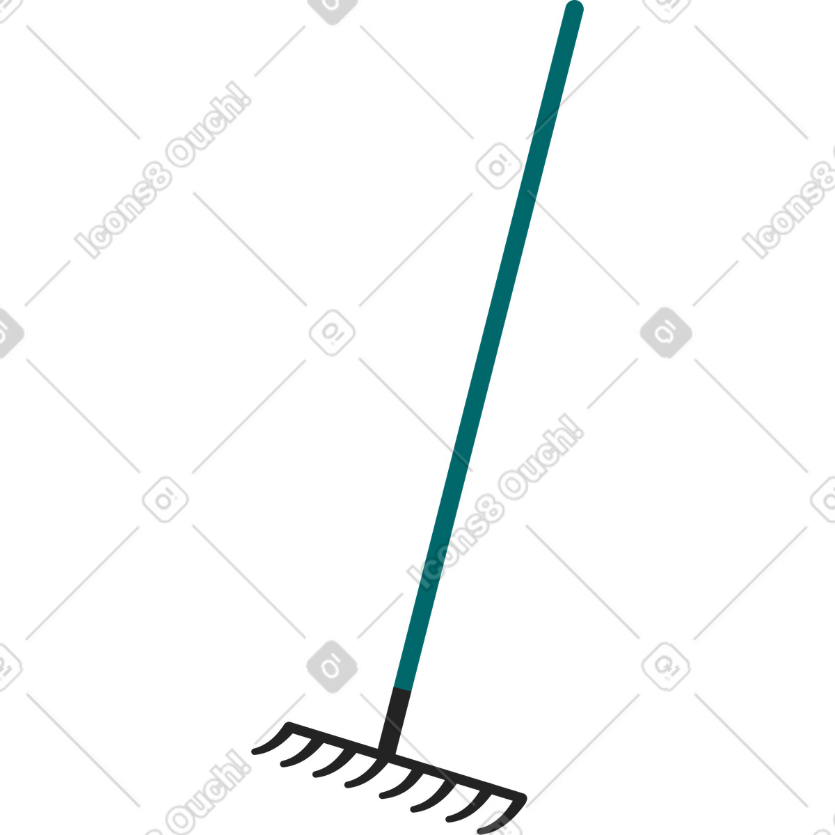Rastrello da giardino illustrazione in stile Sammy Line scarica in PNG, SVG