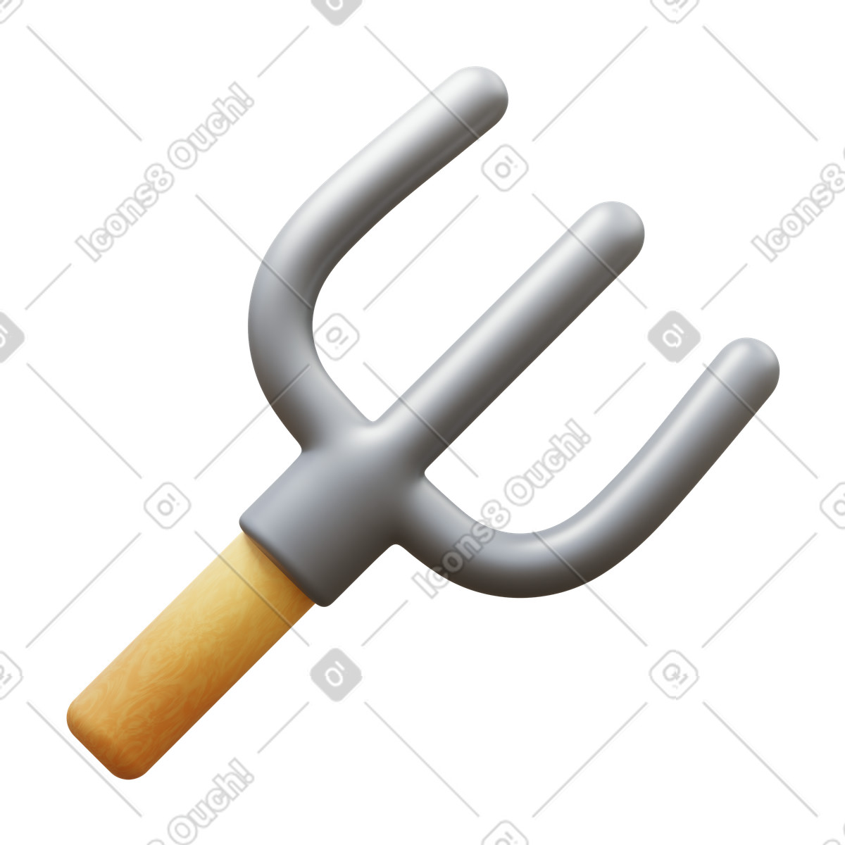 3D Fluency 스타일의 Pitchfork 일러스트레이션 PNG, SVG 다운로드