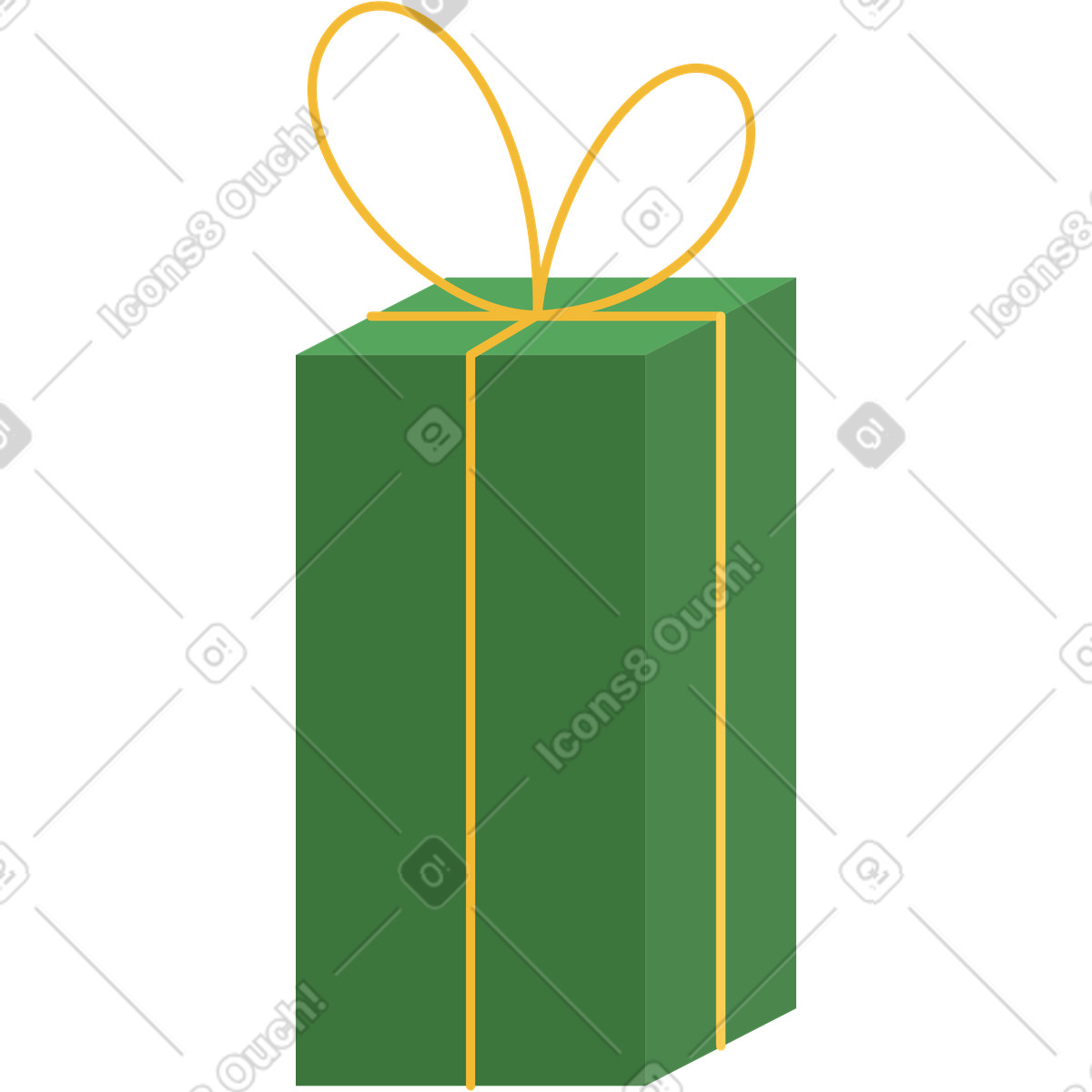 Grünes geschenk-Illustration im Social-Stil als Download in PNG, SVG
