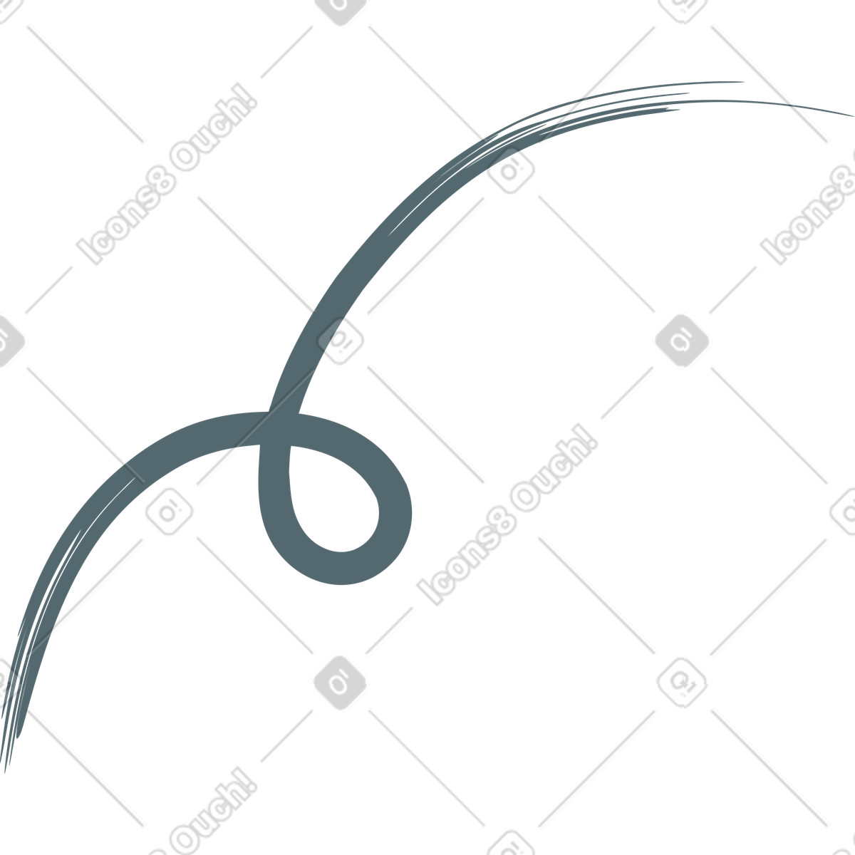 Grey freehand swirl illustration in Grain style download in PNG, SVG