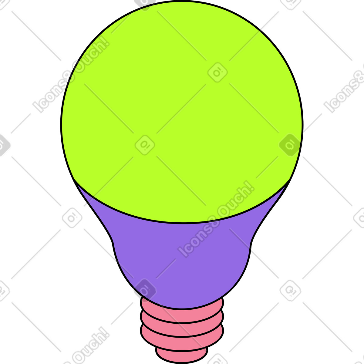 Lightbulb illustration in Project style download in PNG, SVG