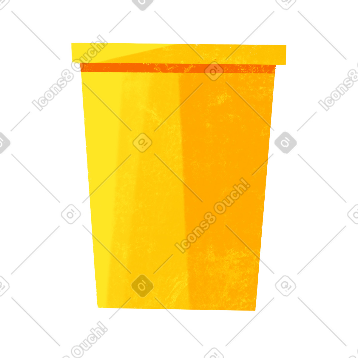 Illustration Yellow trash bin dans le style Bonbon à télécharger aux formats PNG, SVG