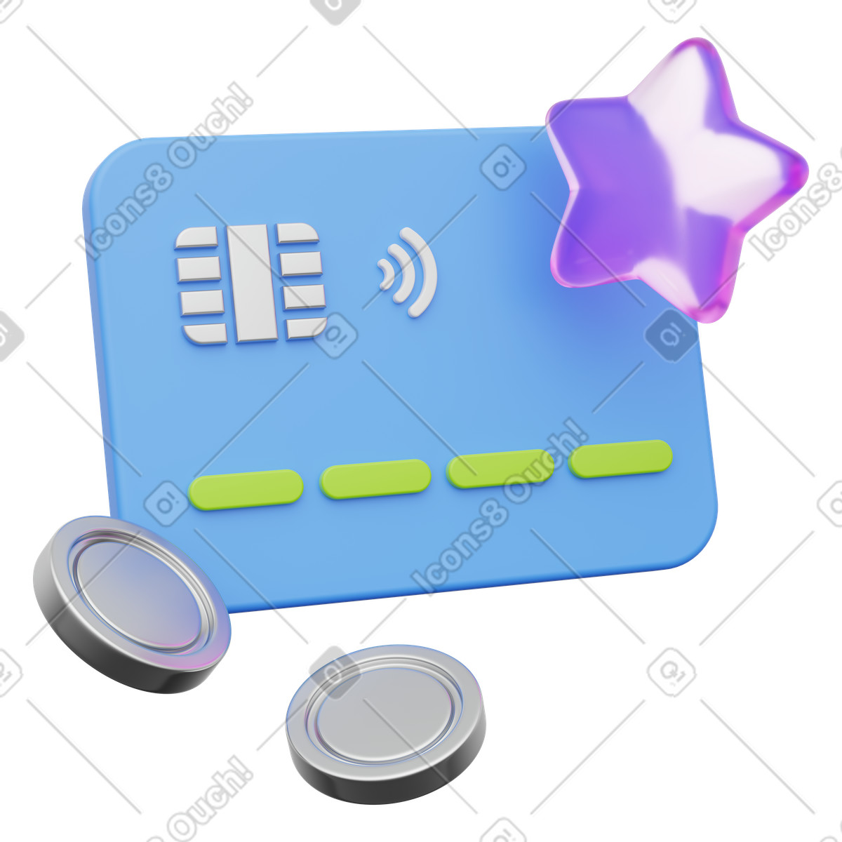 Ilustración Premium membership card with star icon representing exclusive customer benefits en estilo 3D Playful a descargar en PNG y SVG