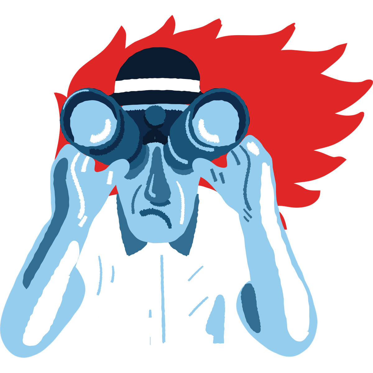 Иллюстрация A man looking through pair of binoculars в стиле Cherry — скачать в форматах PNG, SVG