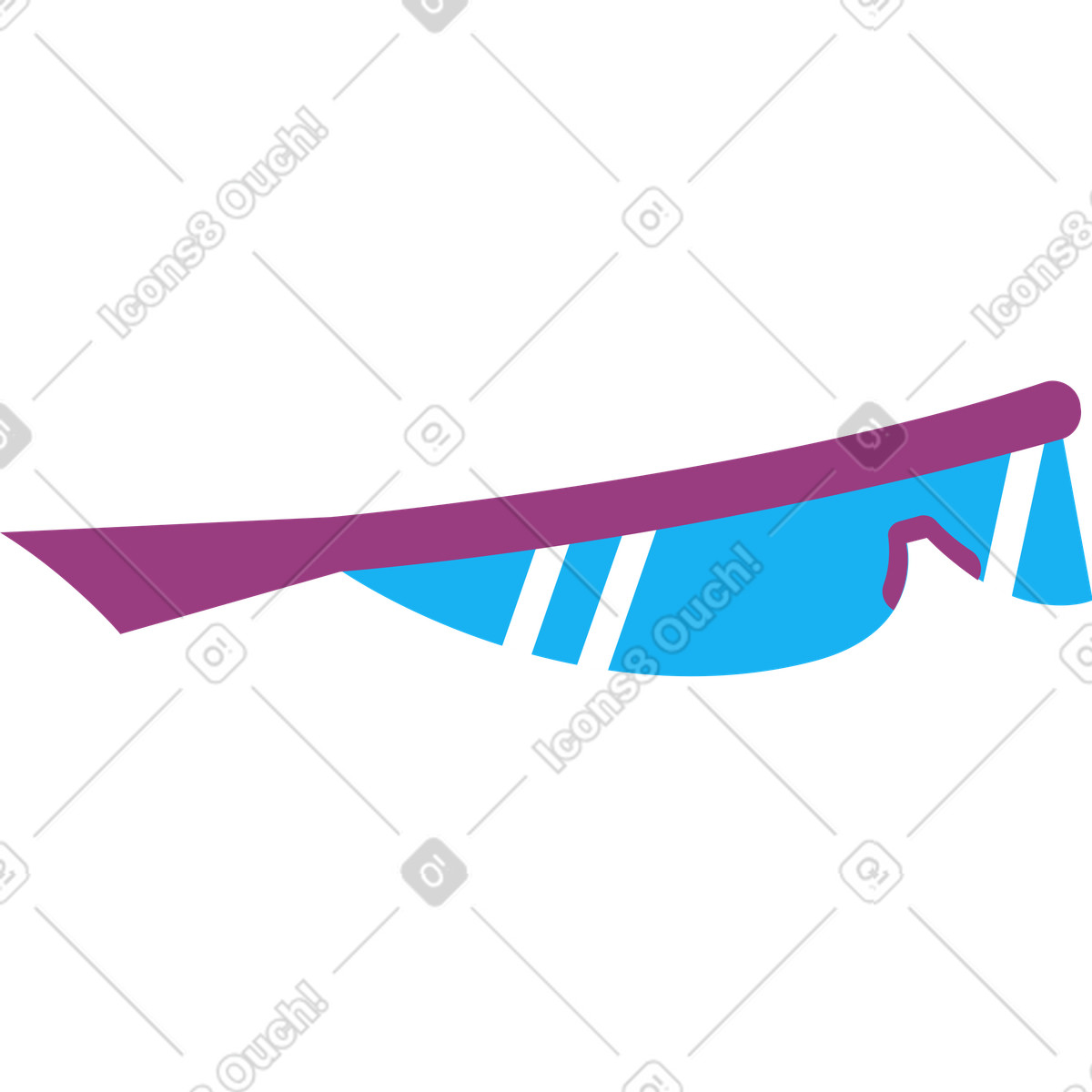 下载 Sammy 风格的 运动蓝色太阳镜 插画，支持 PNG、SVG 格式
