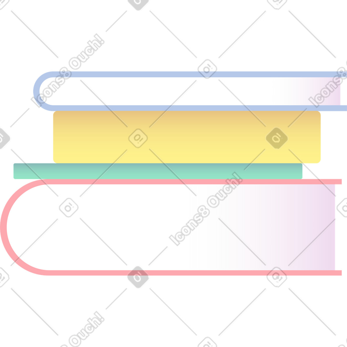 Bücherstapel-Illustration im Colors-Stil als Download in PNG, SVG