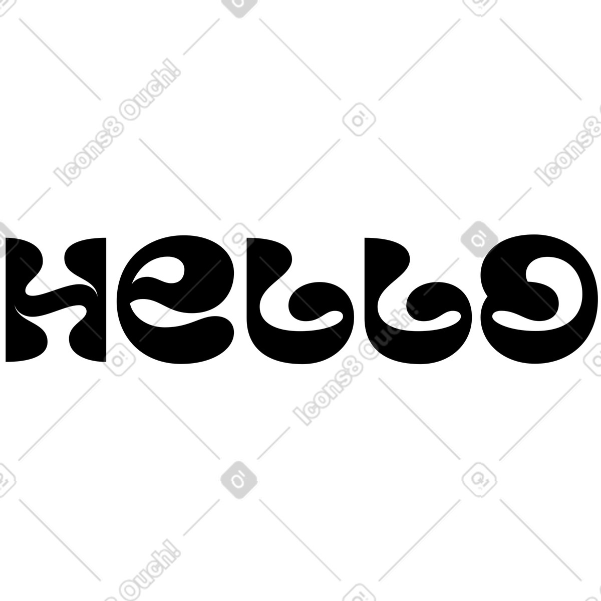 Ilustração de Letras olá texto em no estilo Lettering para baixar em PNG, SVG