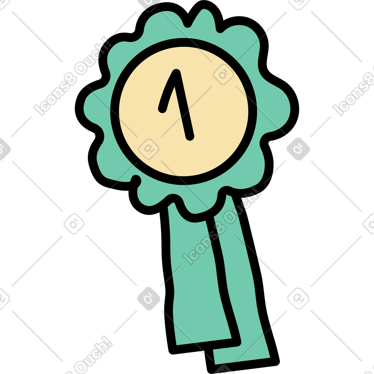 Notes スタイルの Reward with a ribbon のイラストをPNG、SVG形式でダウンロード
